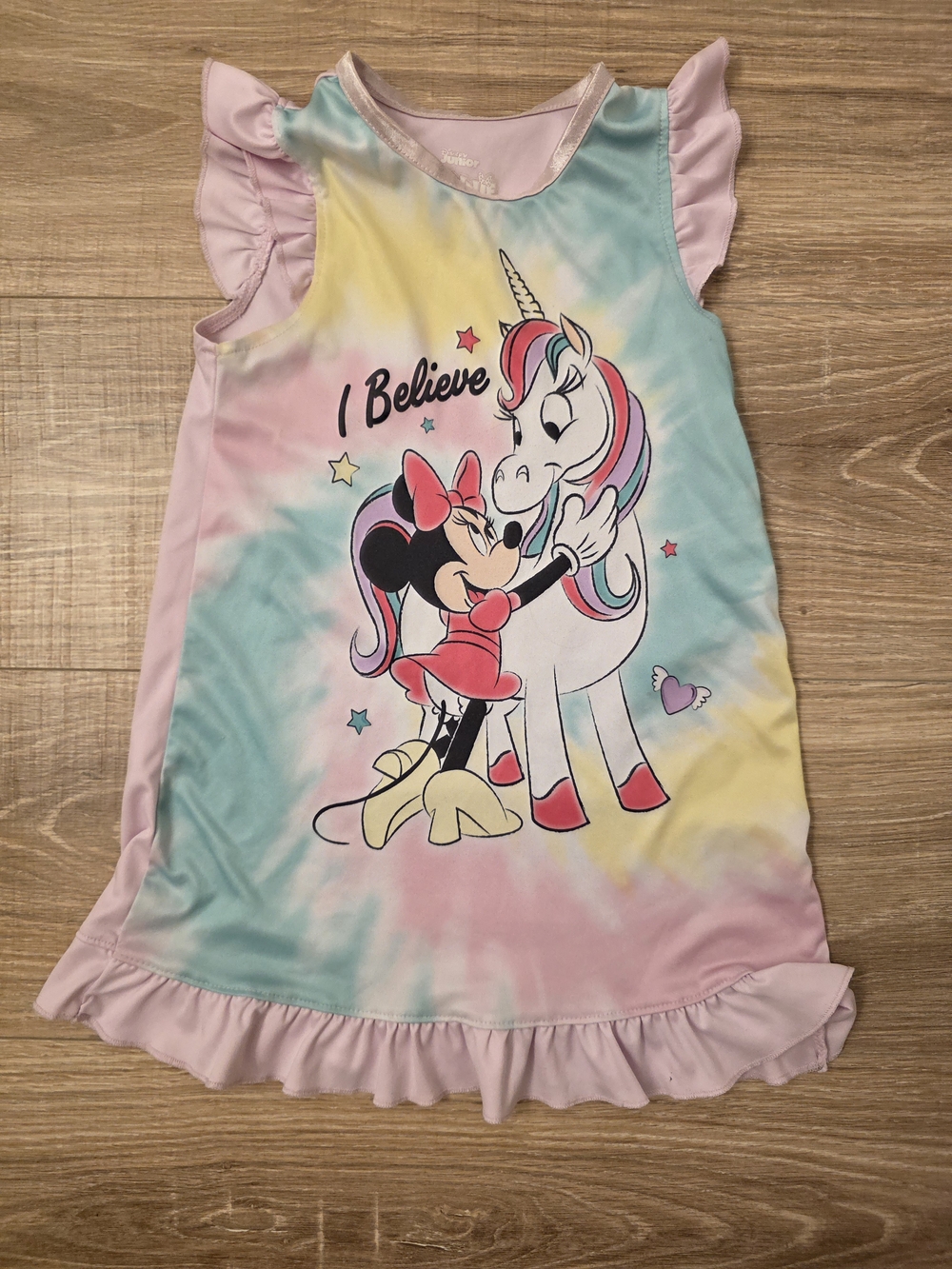 Disney Girls Pastel Tie-Dye Minnie & Unicorn Nightgown - "I Believe"
